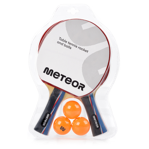 SET OF 2 TABLE TENNIS RACKETS METEOR MISTRAL*** AND 3 BALLS