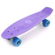 Meteor plastic skateboard violet/neon blue/neon yellow