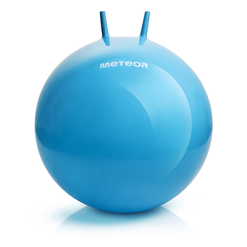 BOUNCY BALL METEOR 65 cm WITH HORN-SHAPED HANDLES blue