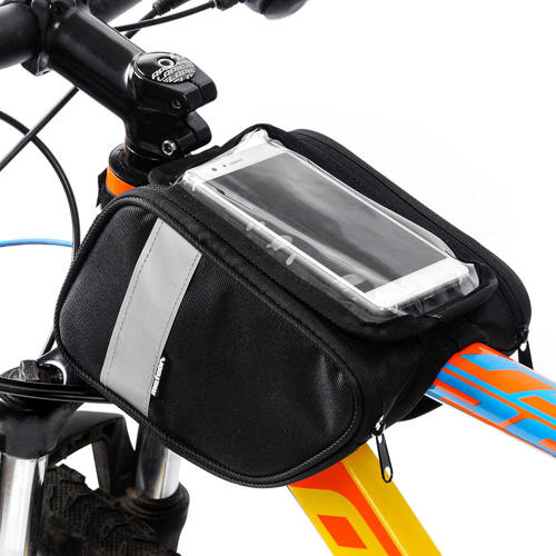 Bicycle top tube bag with mobile phone pocket Meteor Torys