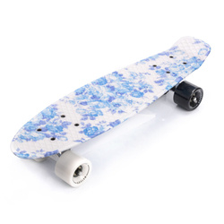 Meteor Multicolour Blumen weiß Skateboard