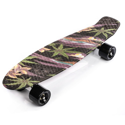 Skateboard Meteor Multikolor Blumen schwarz