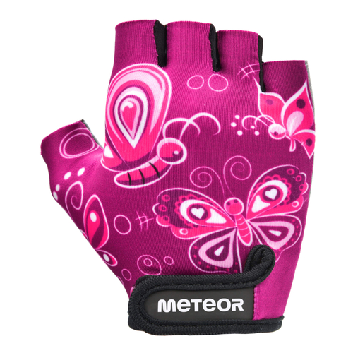 Fahrradhandschuhe Meteor Kids S Schmetterlinge rosa