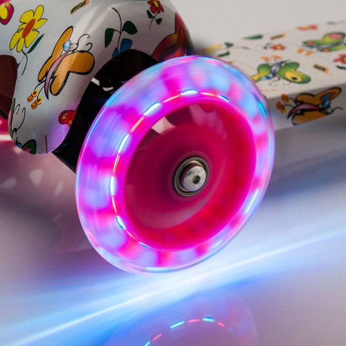 METEOR SCOOTER THREE-WHEEL WITH LED WHEELS TUCAN BUTTERFLIES