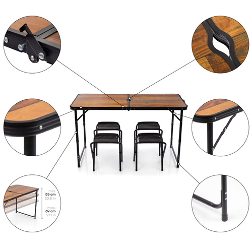 Meteor Pesta wood folding table with chairs