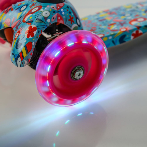 METEOR SCOOTER THREE-WHEEL WITH LED WHEELS TUCAN BIRDS