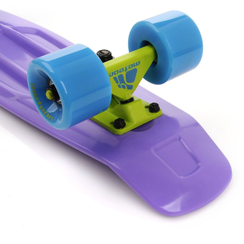 Meteor plastic skateboard violet/neon blue/neon yellow