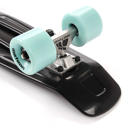 Plastic skateboard Meteor Black/Minth/Silver