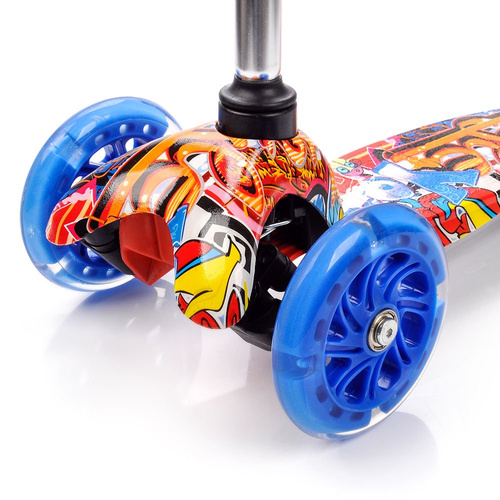 Hulajnoga trójkołowa z kółkami led Meteor Tucan Graffiti