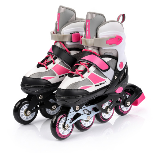 Meteor Rollerskates S 30-33 rosa/grau