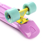 Meteor Kunststoff-Skateboard gelb/pastellrosa/mint