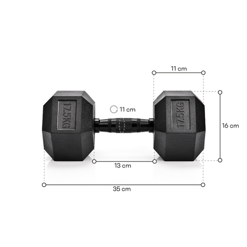 Hexagonale Hantelstange 17.5 kg Meteor
