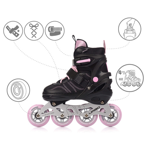 Inlineskates Meteor M 34-37 Urbo schwarz/pink