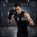 Boxing Gloves Meteor 10 oz training, hook-and-loop strap, PU