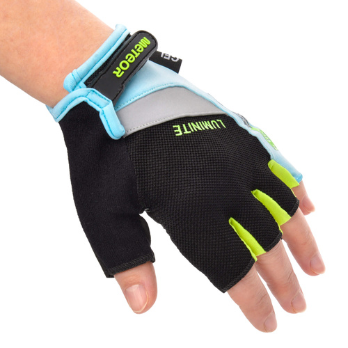 Rękawiczki rowerowe Meteor Gel GX38 XS niebiesko-zielony