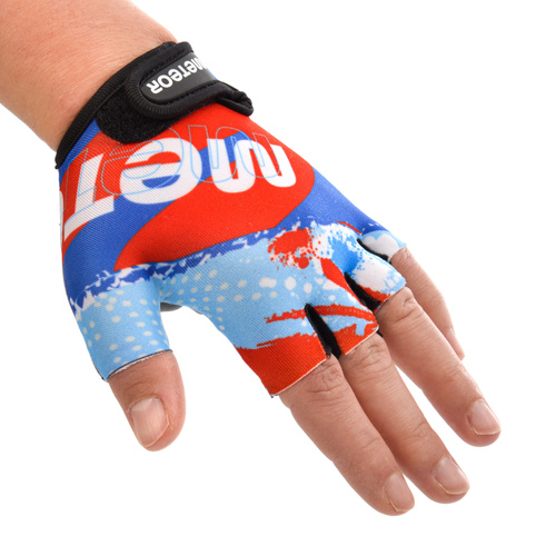 Meteor Kids XS Map blue cycling gloves