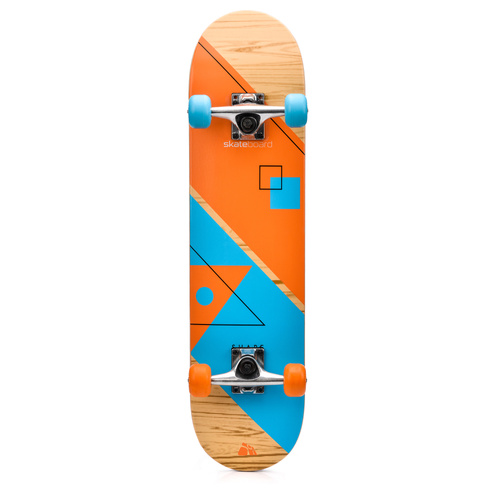 Meteor Holzskateboard blau/orange