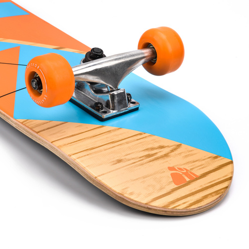 Meteor Holzskateboard blau/orange