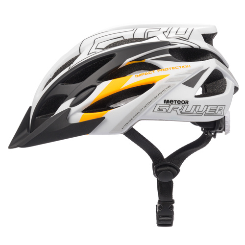 Kask rowerowy Meteor Gruver L 58-61 cm czarny/biały/pomarańczowy