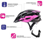 Fahrradhelm Meteor MV29 Unrest L 58-61 cm schwarz/rosa