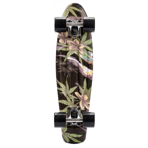 Skateboard Meteor Multikolor Blumen schwarz