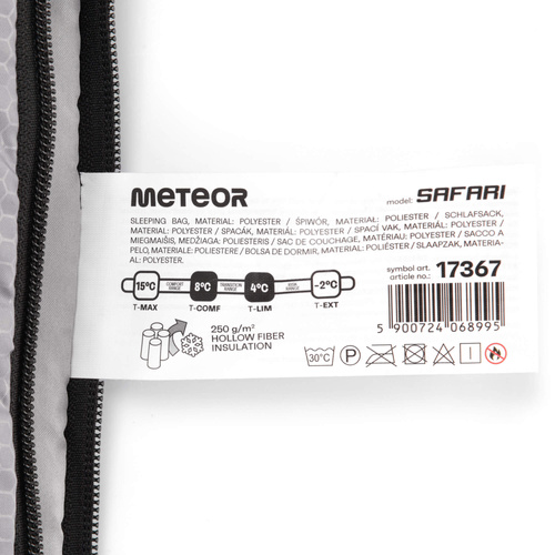Sleeping bag Meteor Safari L grey/black