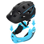 Fullface-Fahrradhelm Meteor Hydra S 51-55 cm schwarz/blau