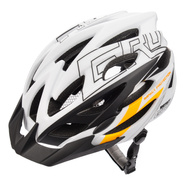 Kask rowerowy Meteor Gruver L 58-61 cm biały/czarny/pomarańczowy