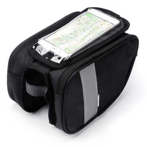 Bicycle top tube bag with mobile phone pocket Meteor Torys