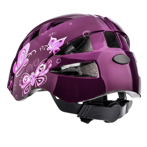 Kask rowerowy Meteor KS08 S 48-52 cm pink butterflies