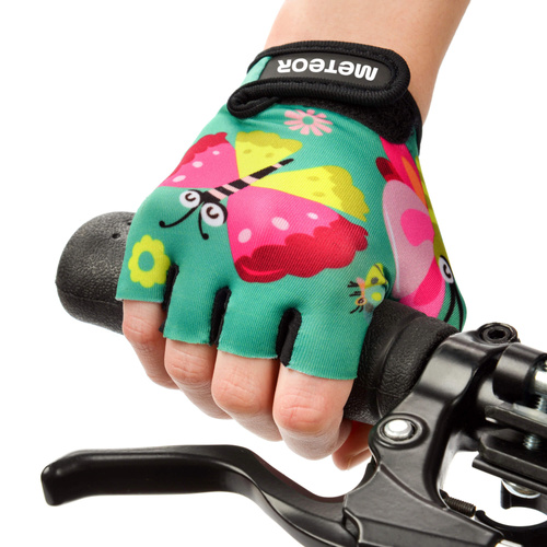 Fahrradhandschuhe Meteor Kids M Schmetterlinge