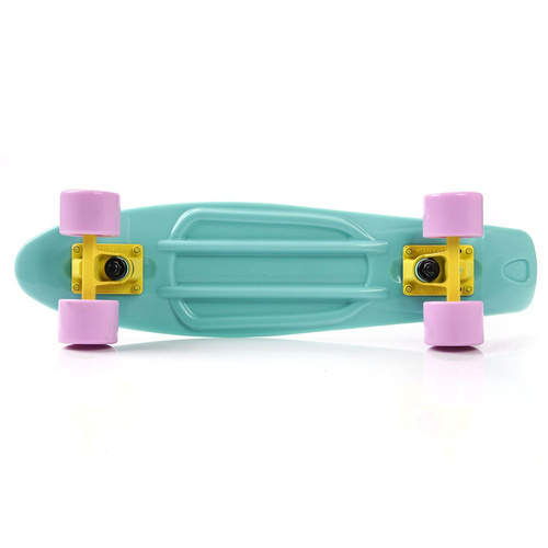 Meteor Kunststoff-Skateboard gelb/pastellrosa/mint
