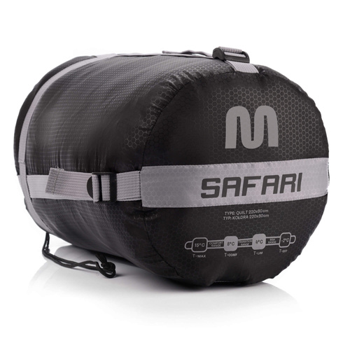 Śpiwór Meteor Safari R szary/czarny