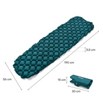 Selbstaufblasbare Matte Meteor 2in1 (Pumpe + Drybag) in der Farbe "Meeresblau" mit den Maßen 190×56×5,5 cm.