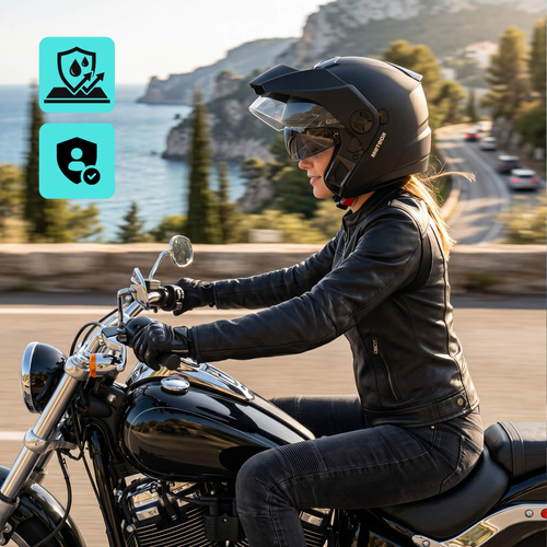 Motorradhelm Meteor Hekato M 57-58 cm schwarz