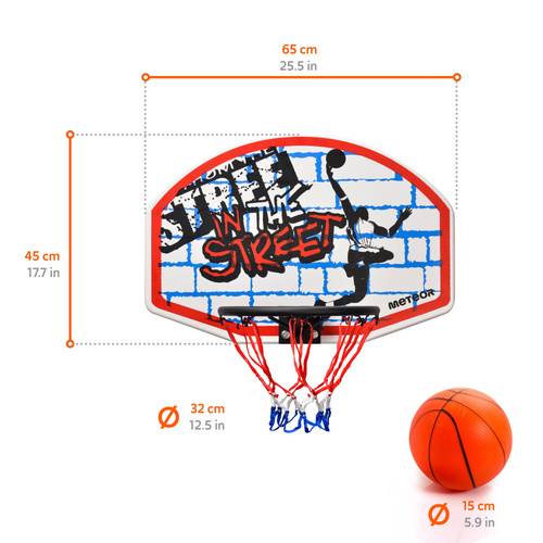 Basketball-Rückwand Meteor Memphis mit Ball und Pumpe