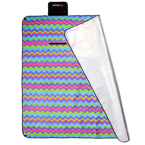 Picnic Blanket Meteor XL 180x200 cm Multicolour Zigzag