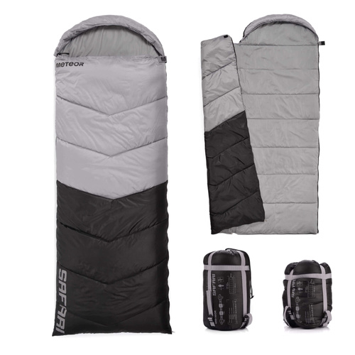 Śpiwór Meteor Safari L szary/czarny