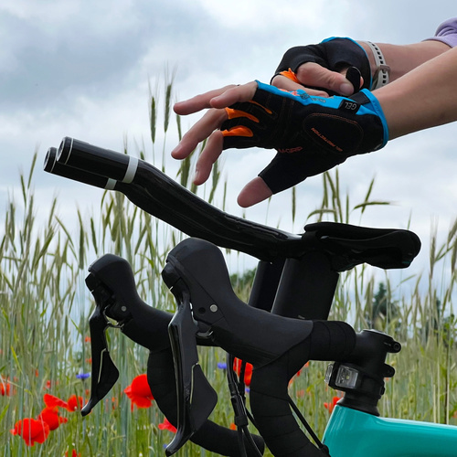 Bike gloves Meteor Gel GX36 l blue/orange