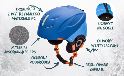 Skihelm Meteor Lumi M 55-58 cm blau/grau