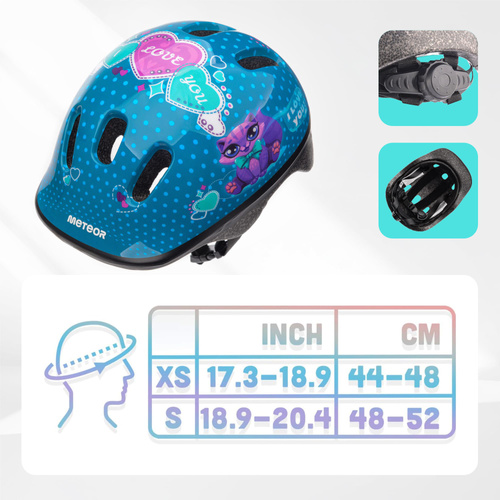 Kask rowerowy dla dzieci Meteor KS06 XS 44-48 cm Kitty