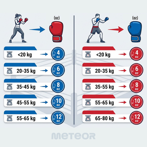 Boxing Gloves Meteor 4 oz training, hook-and-loop strap, PU