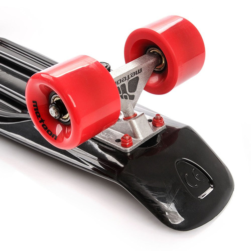 PLASTIC SKATEBOARD METEOR black/red/silver