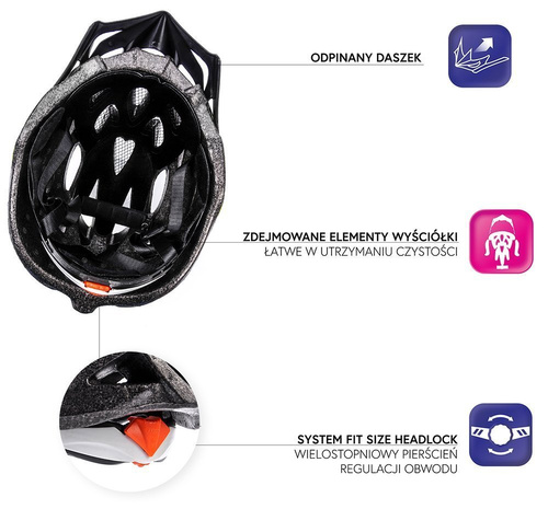 Meteor cycling helmet MV29 Unrest L 58-61 cm black/white