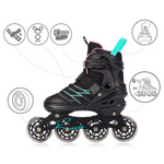 Inline skates Meteor Buzzy L 38-43 black/pink/mint