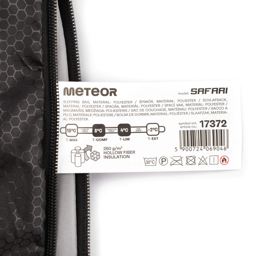 Meteor Schlafsack Safari R grau/schwarz