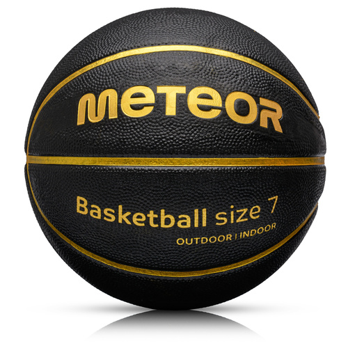 Piłka do koszykówki treningowa Meteor Cellular 7 czarny/złoty