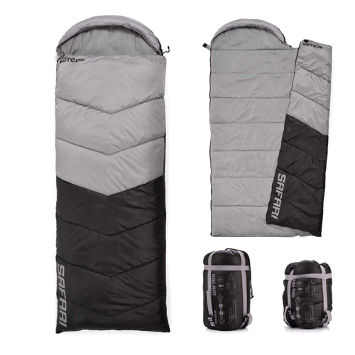 Meteor Schlafsack Safari R grau/schwarz