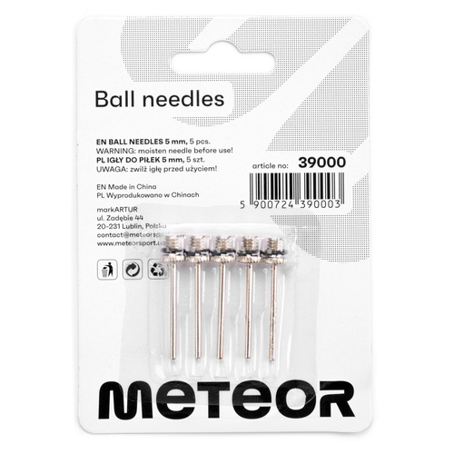 Igły do piłek Meteor w blistrze 5 mm