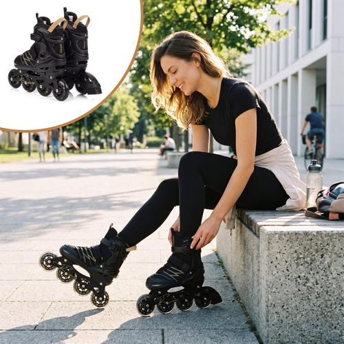 Inline skates Meteor Buzzy M 34-38 black/gold